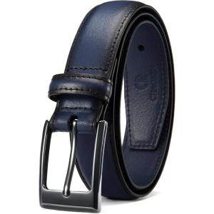 imageCHAOREN Mens Belts Leather 1 18quot for Gift Men  Perfect Companion to Mens Dress ShoesNavy Blue