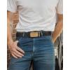 imageCHAOREN Mens Belt Leather Ratchet Belt  Customizable Fit Effortless Style 35mmBronze Gold  Full Grain Flower Black