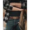 imageCHAOREN Mens Belt Leather Ratchet Belt  Customizable Fit Effortless Style 35mmBronze Gold  Full Grain Flower Brown