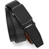 imageCHAOREN Mens Belt Leather Ratchet Belt  Customizable Fit Effortless Style 35mmCarbon Fiber  Black