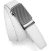 imageCHAOREN Mens Belt Leather Ratchet Belt  Customizable Fit Effortless Style 35mmCarbon Fiber  Golf White