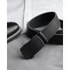 imageCHAOREN Mens Belt Leather Ratchet Belt  Customizable Fit Effortless Style 35mmCarbon Fiber Anodized  Full Grain Black
