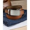 imageCHAOREN Mens Belt Leather Ratchet Belt  Customizable Fit Effortless Style 35mmCarbon Fiber Silver  Tan