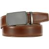 imageCHAOREN Mens Belt Leather Ratchet Belt  Customizable Fit Effortless Style 35mmCharcoal Depiction  Cognac
