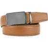 imageCHAOREN Mens Belt Leather Ratchet Belt  Customizable Fit Effortless Style 35mmCharcoal Depiction  Light Brown