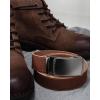 imageCHAOREN Mens Belt Leather Ratchet Belt  Customizable Fit Effortless Style 35mmImperial Brushed  Full Grain Brown