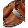 imageCHAOREN Mens Belt Leather Ratchet Belt  Customizable Fit Effortless Style 35mmSlash Basic  Tan