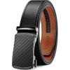 imageCHAOREN Mens Belt Leather Ratchet Belt  Customizable Fit Effortless Style 35mmCarbon Fiber  Black