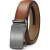 imageCHAOREN Mens Belt Leather Ratchet Belt  Customizable Fit Effortless Style 35mmCharcoal Depiction  Brown Tan