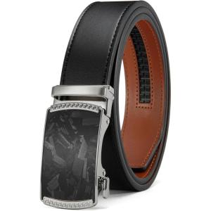 imageCHAOREN Mens Belt Leather Ratchet Belt  Customizable Fit Effortless Style 35mmForged Texture Silver  Black