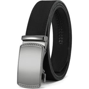 imageCHAOREN Mens Belt Leather Ratchet Belt  Customizable Fit Effortless Style 35mmImperial Brushed  Full Grain Black