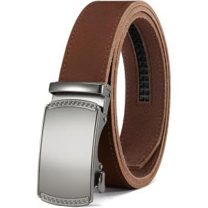 imageCHAOREN Mens Belt Leather Ratchet Belt  Customizable Fit Effortless Style 35mmImperial Brushed  Full Grain Brown