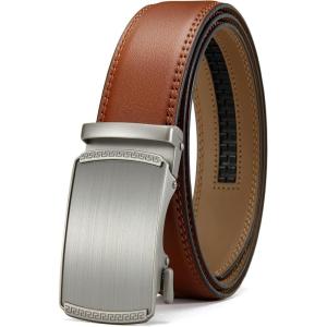 imageCHAOREN Mens Belt Leather Ratchet Belt  Customizable Fit Effortless Style 35mmImperial Brushed  Tan