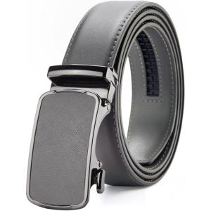 imageCHAOREN Mens Belt Leather Ratchet Belt  Customizable Fit Effortless Style 35mmLight Gray