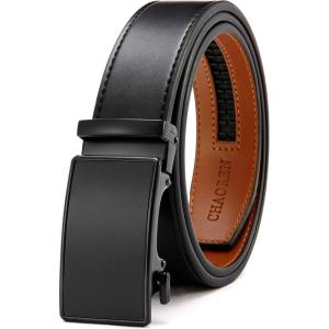 imageCHAOREN Mens Belt Leather Ratchet Belt  Customizable Fit Effortless Style 35mmNight  Black