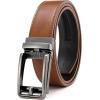 imageCHAOREN Ratchet Belt Replacement Strap 1 38 Leather Belt Strap for 40MM Slide Click BuckleBrown