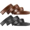 imageCHAOREN Ratchet Belt Replacement Strap 1 38 Leather Belt Strap for 40MM Slide Click BuckleBurnt Umber  Black