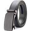 imageCHAOREN Leather Ratchet Belt for men 1 38quot for Dress Pants  Micro Adjustable Belt Fit EverywhereVertical Engravinga  Grey