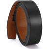 imageCHAOREN Ratchet Belt Replacement Strap 1 38 Leather Belt Strap for 40MM Slide Click BuckleBlack