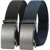 imageCHAOREN Ratchet Belts for Men 2 Pack  Casual Web Nylon Mens Belt 1 38quot  Automatic Adjustable Buckle Fit Jeans2 Pack Black and Navy