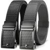 imageCHAOREN Ratchet Belts for Men 2 Pack  Casual Web Nylon Mens Belt 1 38quot  Automatic Adjustable Buckle Fit JeansBlack and GreyClassic Buckle