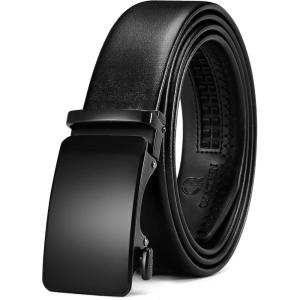 imageCHAOREN Leather Ratchet Belt for men 1 38quot for Dress Pants  Micro Adjustable Belt Fit EverywhereBlack1