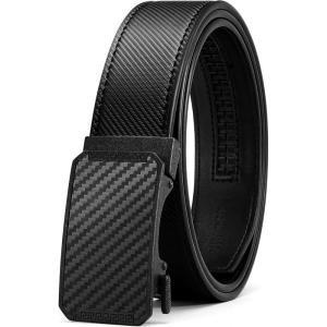 imageCHAOREN Leather Ratchet Belt for men 1 38quot for Dress Pants  Micro Adjustable Belt Fit EverywhereBlack3