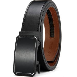 imageCHAOREN Leather Ratchet Belt for men 1 38quot for Dress Pants  Micro Adjustable Belt Fit EverywhereBlack5