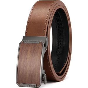 imageCHAOREN Leather Ratchet Belt for men 1 38quot for Dress Pants  Micro Adjustable Belt Fit EverywhereBrown3
