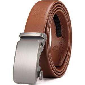 imageCHAOREN Leather Ratchet Belt for men 1 38quot for Dress Pants  Micro Adjustable Belt Fit EverywhereComfort  Basic Tan