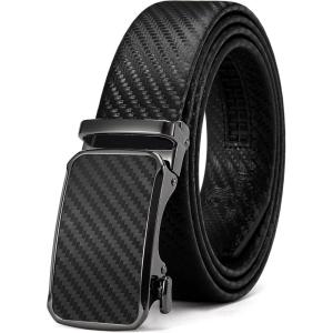 imageCHAOREN Leather Ratchet Belt for men 1 38quot for Dress Pants  Micro Adjustable Belt Fit EverywhereComfort  Carbon Black