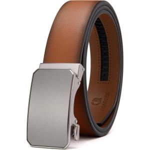 imageCHAOREN Leather Ratchet Belt for men 1 38quot for Dress Pants  Micro Adjustable Belt Fit EverywhereTan