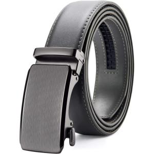 imageCHAOREN Leather Ratchet Belt for men 1 38quot for Dress Pants  Micro Adjustable Belt Fit EverywhereVertical Engravinga  Grey