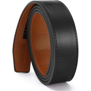 imageCHAOREN Ratchet Belt Replacement Strap 1 38 Leather Belt Strap for 40MM Slide Click BuckleBlack