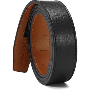 imageCHAOREN Ratchet Belt Replacement Strap 1 38 Leather Belt Strap for 40MM Slide Click BuckleBlack Night