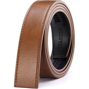 imageCHAOREN Ratchet Belt Replacement Strap 1 38 Leather Belt Strap for 40MM Slide Click BuckleBrown