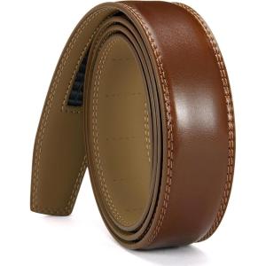 imageCHAOREN Ratchet Belt Replacement Strap 1 38 Leather Belt Strap for 40MM Slide Click BuckleCognac
