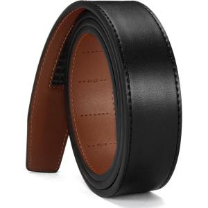 imageCHAOREN Ratchet Belt Replacement Strap 1 38 Leather Belt Strap for 40MM Slide Click BuckleEpic  Black