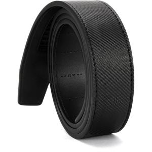 imageCHAOREN Ratchet Belt Replacement Strap 1 38 Leather Belt Strap for 40MM Slide Click BuckleEpic  Carbon Fiber Black Wide