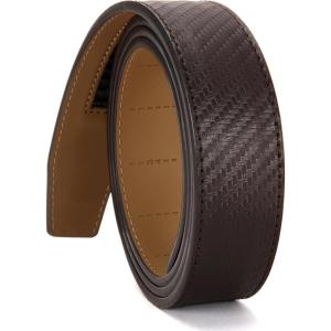 imageCHAOREN Ratchet Belt Replacement Strap 1 38 Leather Belt Strap for 40MM Slide Click BuckleEpic  Carbon Fiber Brown Wide