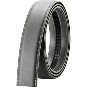 imageCHAOREN Ratchet Belt Replacement Strap 1 38 Leather Belt Strap for 40MM Slide Click BuckleGray