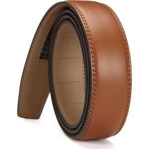 imageCHAOREN Ratchet Belt Replacement Strap 1 38 Leather Belt Strap for 40MM Slide Click BuckleTan