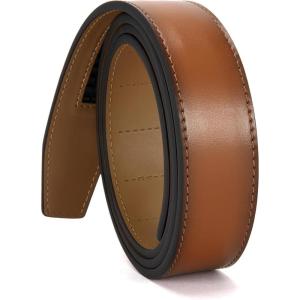 imageCHAOREN Ratchet Belt Replacement Strap 1 38 Leather Belt Strap for 40MM Slide Click BuckleTan2