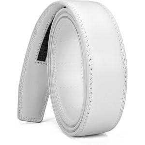 imageCHAOREN Ratchet Belt Replacement Strap 1 38 Leather Belt Strap for 40MM Slide Click BuckleWhite