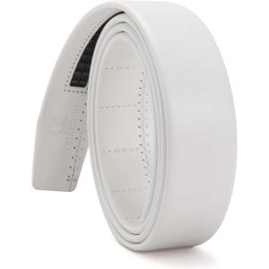 imageCHAOREN Ratchet Belt Replacement Strap 1 38 Leather Belt Strap for 40MM Slide Click BuckleZcwhite