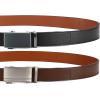 imageCHAOREN 40mm Ratchet Belt Buckle Only for 1 38 Slide Belt Strap Automatic Click Buckle AdjustableBlack  Silver