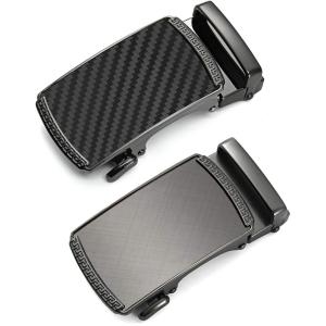imageCHAOREN 40mm Ratchet Belt Buckle Only for 1 38 Slide Belt Strap Automatic Click Buckle AdjustableBlack  Light Silver
