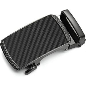 imageCHAOREN 40mm Ratchet Belt Buckle Only for 1 38 Slide Belt Strap Automatic Click Buckle AdjustableCarbon Fiber Black