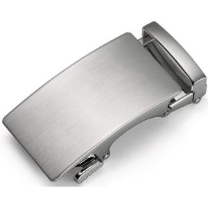 imageCHAOREN 40mm Ratchet Belt Buckle Only for 1 38 Slide Belt Strap Automatic Click Buckle AdjustableEssential Square Silver