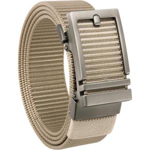 imageCHAOREN Nylon Ratchet Belts for Men  Casual Golf Web Belt Men 1 38quot  Automatic Adjustable Buckle Fit JeansClassic GunKhaki